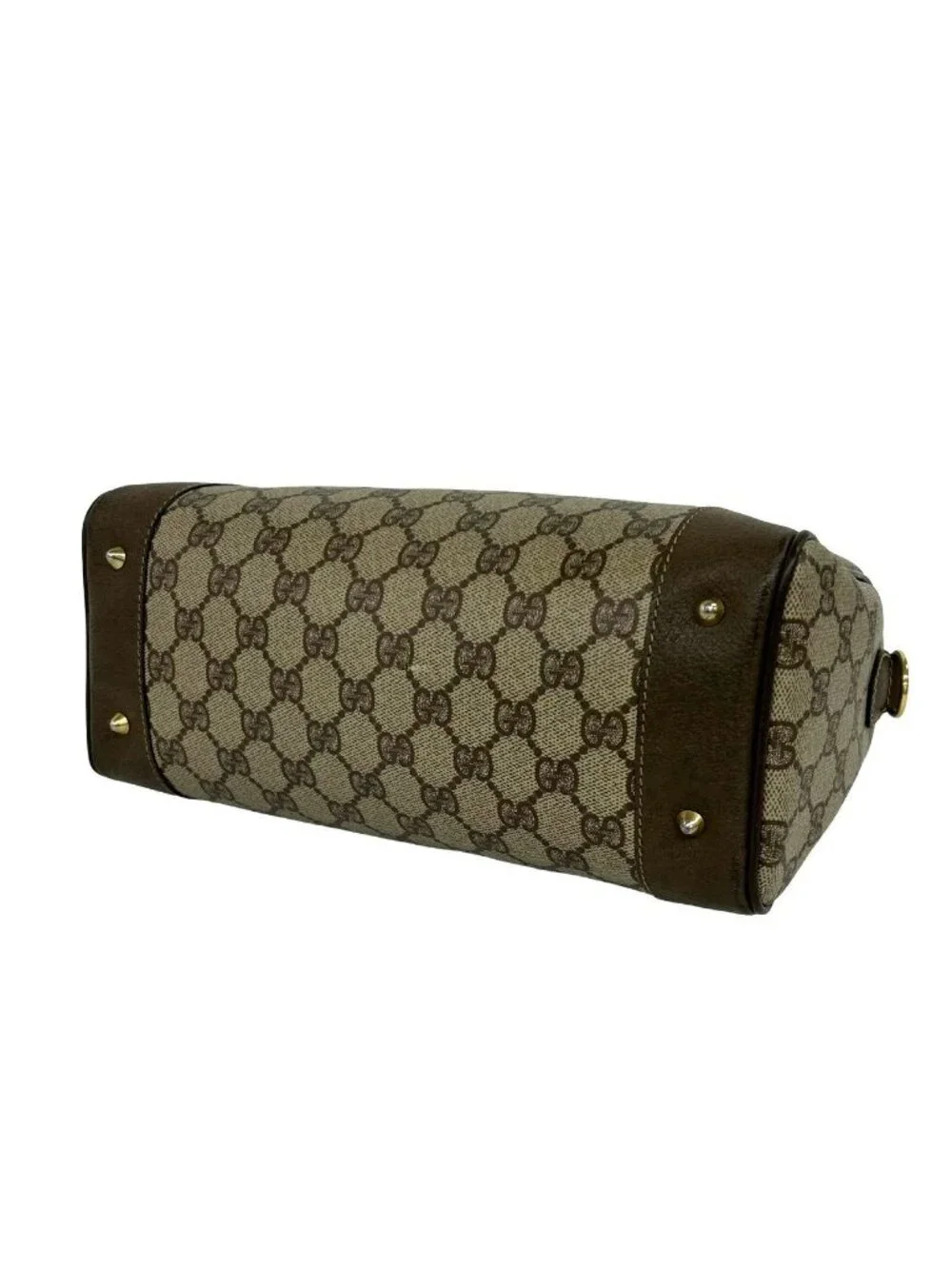 Gucci GG Pattern Logo Interlocking G Leather 2-Way Shoulder Bag Brown